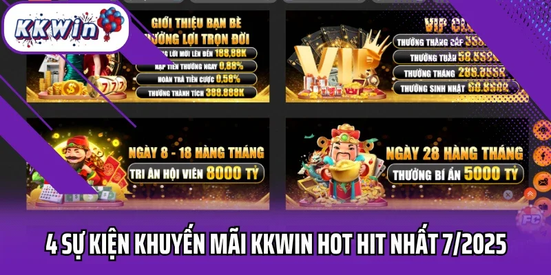 4 Sự kiện khuyến mãi Kkwin hot hit nhất 7/2025